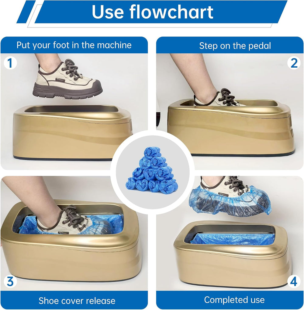 Automatic Shoe Cover Dispenser Machine with 200 Non-Slip Boot Covers -