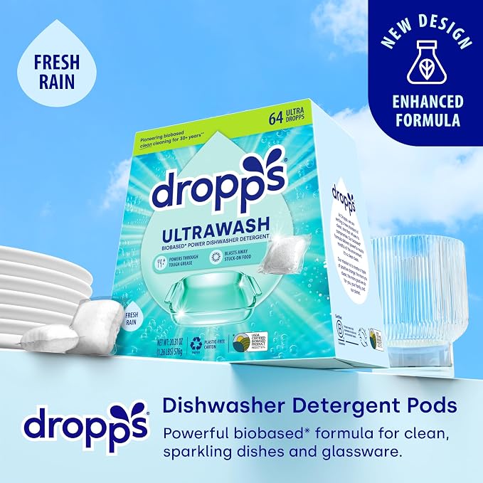 Dropps UltraWash Dishwasher Pods, Fresh Rain - Image 2