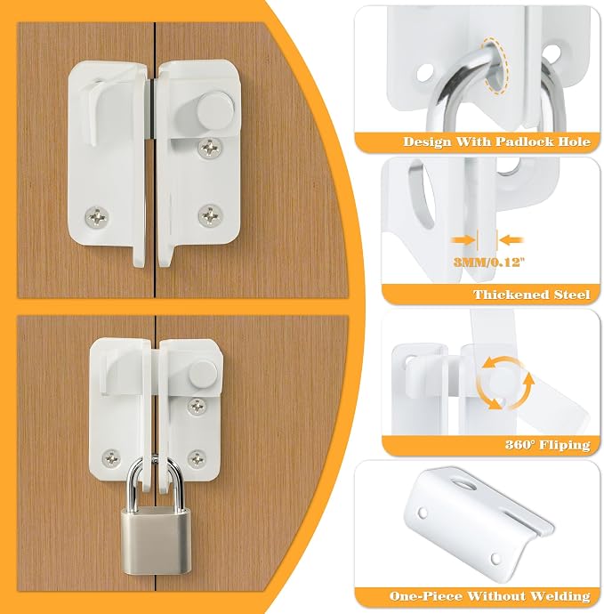 Alise Flip Latch Gate Latches Slide Bolt Latch Safety Door Lock Catch - Image 4
