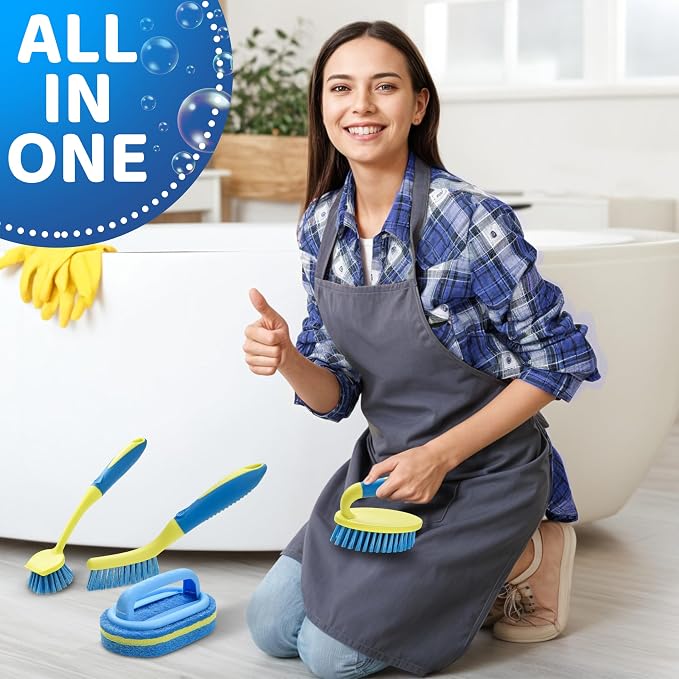 Scrub Brush Set for Bathroom Kitchen Bathtub Toilet Deep Cleaning Brush Tools - Image 9