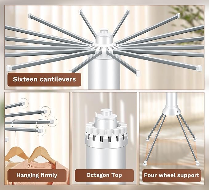 4-Legged Foldable Clothes Drying Rack - Image 7