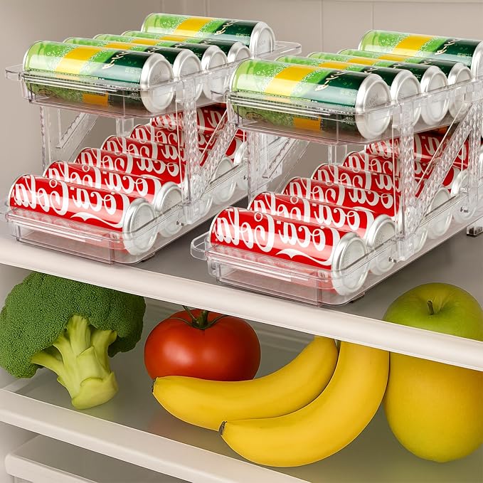 2 Pack Drink Organizer for Refrigerator, Soda Can Dispenser, Adjustable Width - Image 7