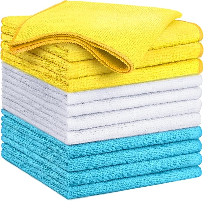 GLIMGLINT Microfiber Cleaning Cloth, 12 Pack Cleaning Rags, Cleaning Towels by Unknown