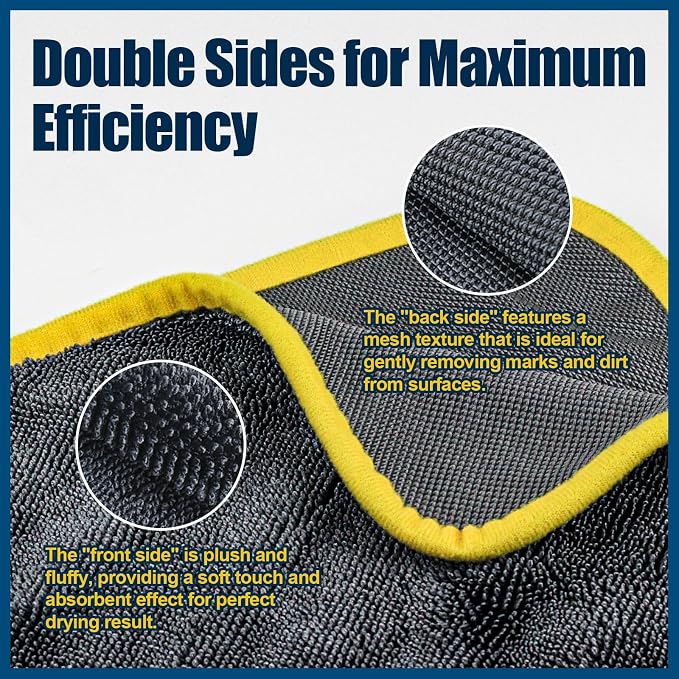 Airlab Microfiber Towels for Cars Wash Drying Extra Large Super Absorbent - Image 5