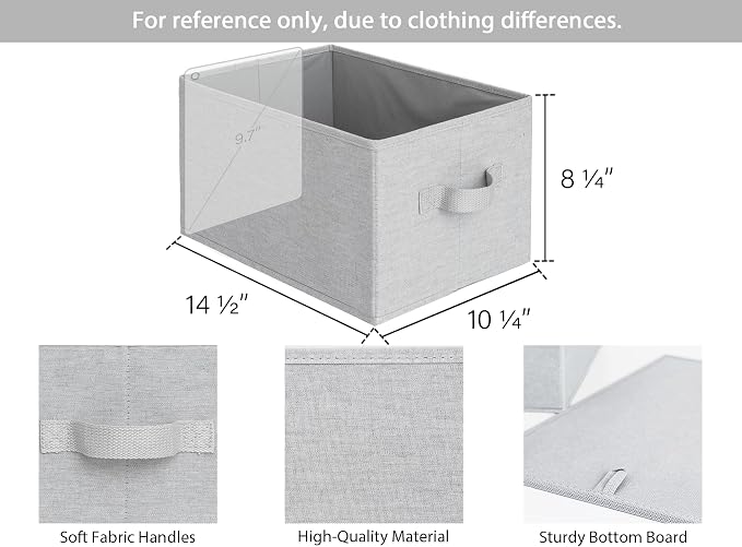 StorageWorks Storage Baskets for Shelves, Foldable Fabric Closet Storage Bins - Image 2