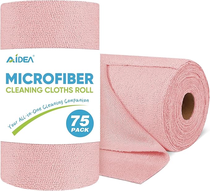 AIDEA Microfiber Cleaning Cloth Roll, Tear Away Reusable Paper Towels, Car by AIDEAHOME
