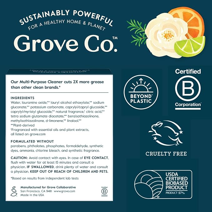 Grove Co. Multi-Purpose Cleaner, Refill Concentrate Plant-based Household - Image 7