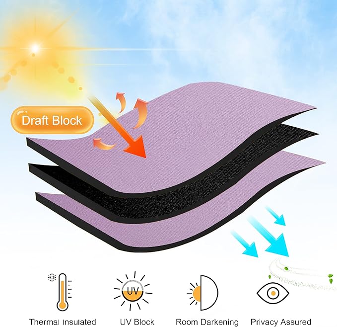 RYB HOME Blackout Curtains for Bedroom Thermal Insulated Window Drapes for - Image 3