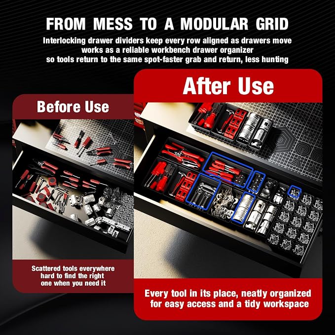 【48PCS & 5 Sizes】Tool Box Organizer Tray, Toolbox Drawer Organizer - Image 6