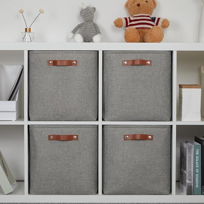 DULLEMELO Cube Storage Boxes, 13 inch Fabric Baskets Closet Storage Bins - Image 7
