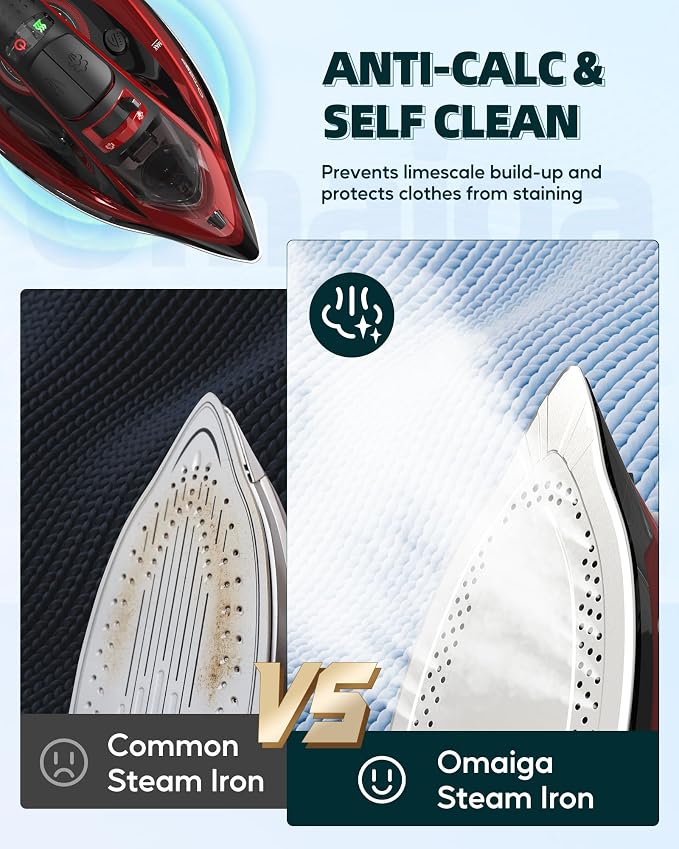 Cordless Iron for Clothes - 1500W Steam Iron - Image 4