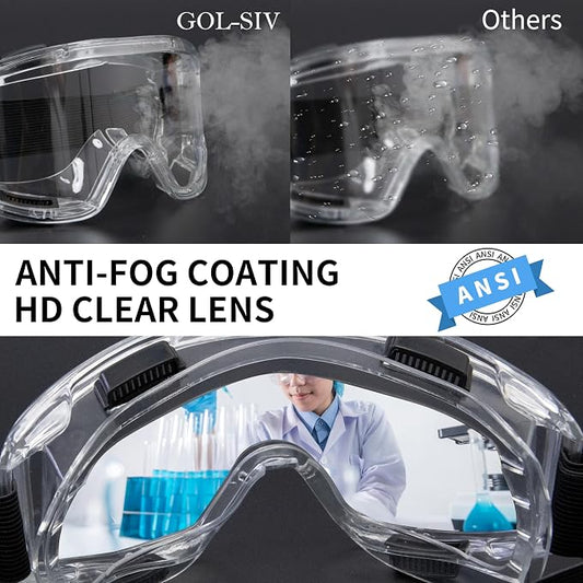6 Pack Safety Goggles, ANSI Z87.1 Anti-Fog Lab Goggles, Adjustable Protective - Image 2