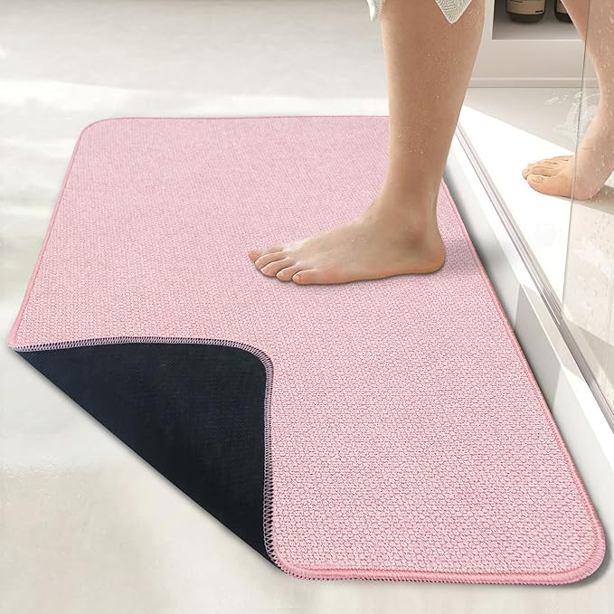 Bath Mat, Ultra Thin Bathroom Rugs, Rubber Bath Mats by BosapDirect