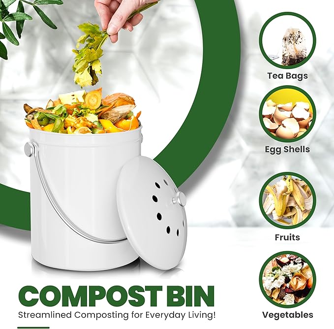 Utopia Kitchen Compost Bin for Kitchen Countertop, 1.3 Gallon Compost Bucket - Image 4