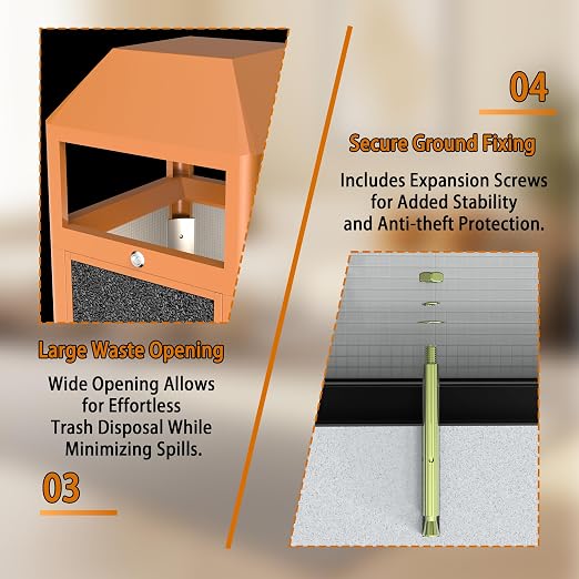 Commercial Metal Outdoor Trash Can - Image 6