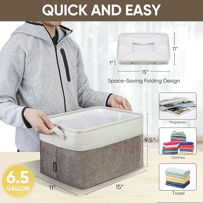 BALEINE 1 Pack Fabric Storage Bins - Image 4