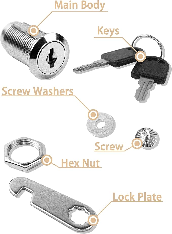 MoHern Cabinet Locks, Zinc Alloy Cam Lock - Image 5
