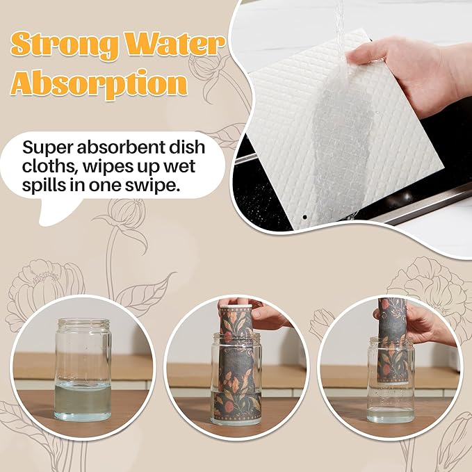 JOYMOOP 6 Pack Dishcloths for Kitchen, Reusable Paper Towels Washable, - Image 4