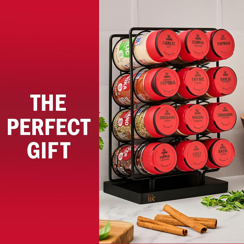 McCormick Spice Rack, Essentials Collection, Black Metal Spice Rack Organizer...