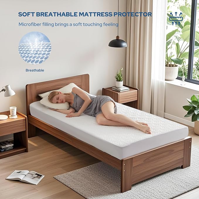BEDLORE Waterproof Mattress Protector, Twin XL Size Mattress Pad - Image 3