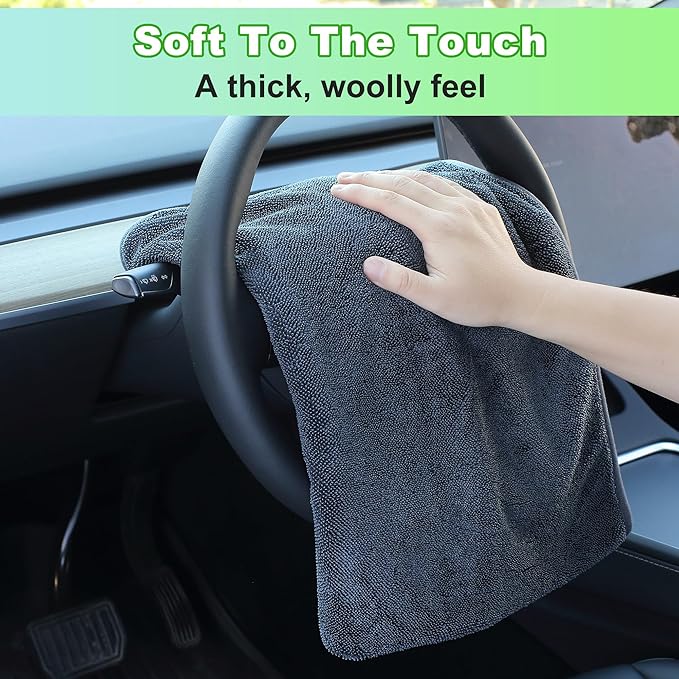 JOYMOOP Microfiber Towels for Cars, 3 Pack 35.4" x 23.6" Car Drying Towel - Image 5