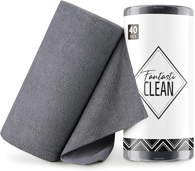 Fantasticlean Microfiber Cleaning Cloth Roll -40 Pack, Tear Away Microfiber by Fantasticlean
