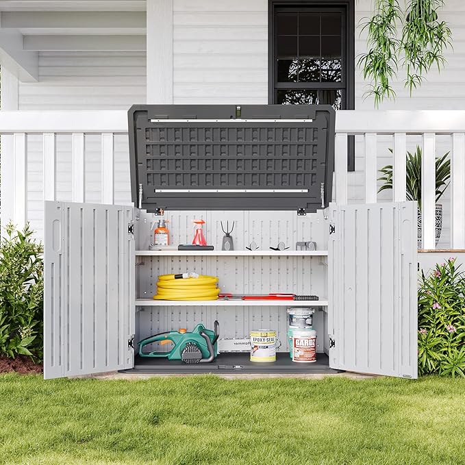 Aoxun White Outdoor Storage Cabinet by Aoxun