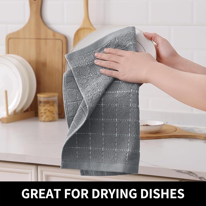 Homaxy 100% Cotton Terry Kitchen Dish Cloths, Ultra Soft and Absorbent Dish - Image 4