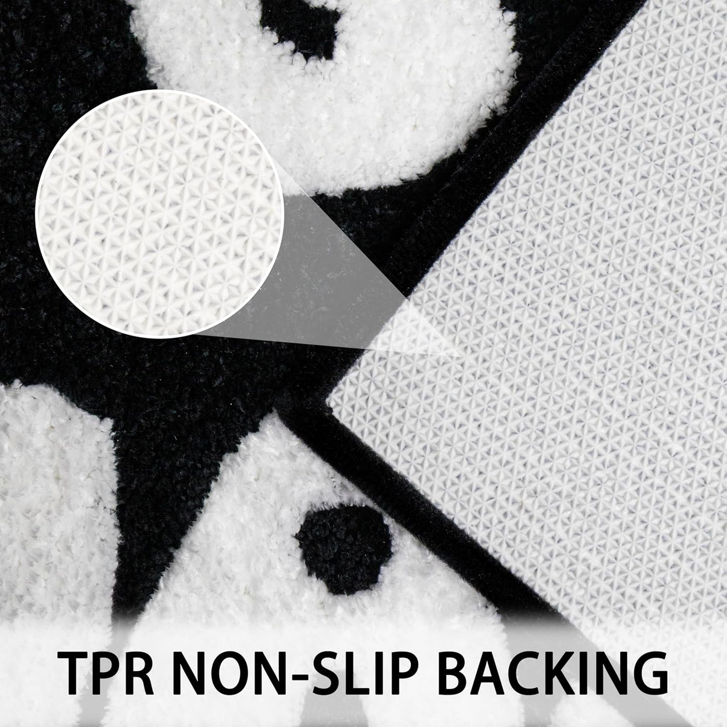 Black and White Get Naked Bath Mat 20"x32" – Non-Slip, Quick Absorbing Bathroom Rug, Funny Bathroom Decor for Home, Machine Washable & Easy Clean with Unique Letter Design (Black)