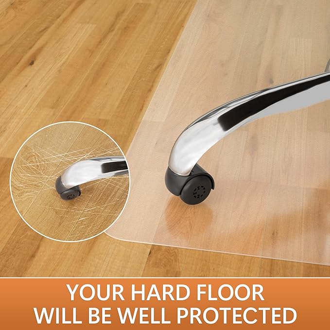 Large Office Chair Mat for Hardwood Floor- 46" x 72" Clear Computer Desk Chair - Image 2