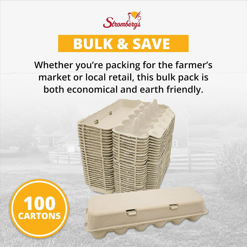 Stromberg's Large Blank Flat Top Chicken Egg Cartons, 100 Pack
