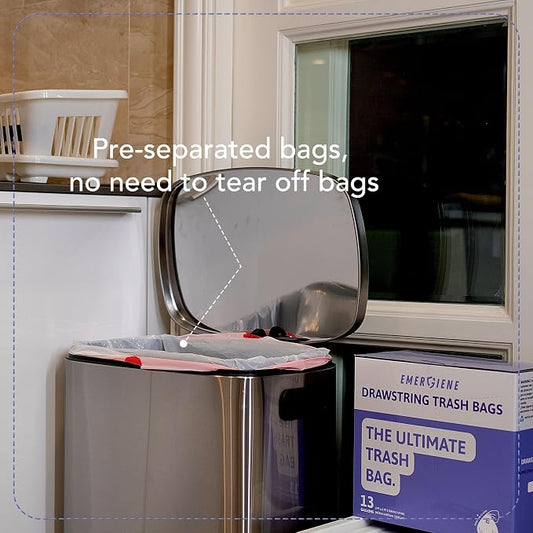 13 Gallon Drawstring Trash Bags, Lavender Scented 200 Count Tall Kichen Garbage - Image 2