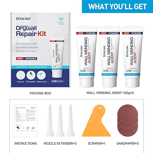 Drywall Repair Kit, Spackle Wall Repair Kit, 3 Pack Wall Mending Agent Putty - Image 6