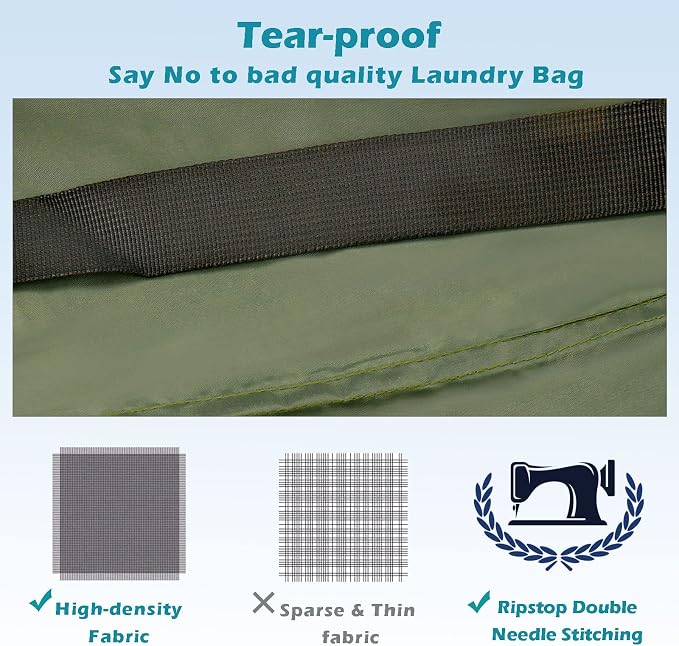 Heavy Duty Laundry Bag 2 Pack XL Nylon Laundry Bags - Image 3