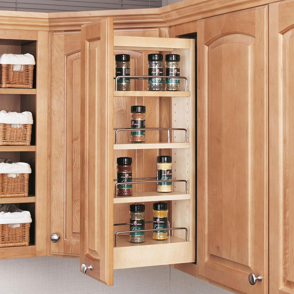 Rev-A-Shelf Maple Pullout Organizer for Wall Kitchen Cabinets, Full Extension...
