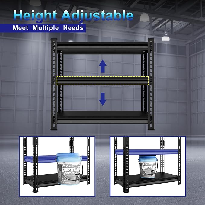 Adjustable Garage Storage Shelves, 35.4''W Garage Shelving Heavy Duty Loads - Image 4