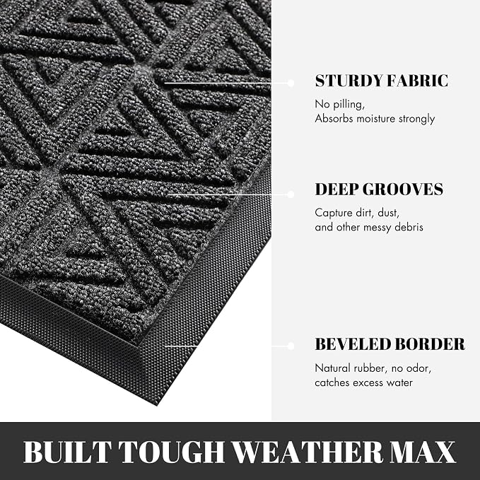Yimobra Large Door Mat 47x24, All-Weather Waterproof Non-Slip Welcome Matt - Image 4