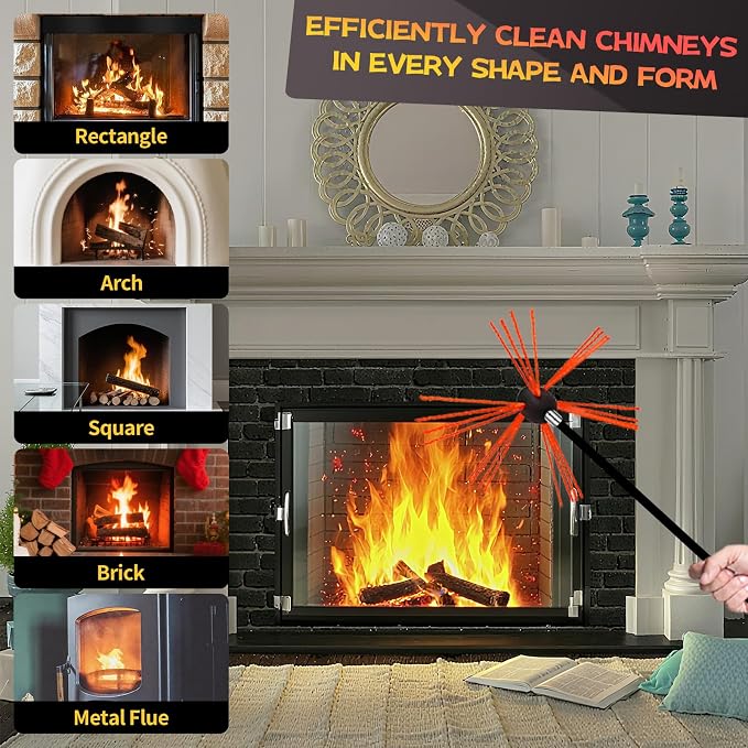 30 Feet Chimney Sweep Kit, Chimney Cleaning Kit - Image 6