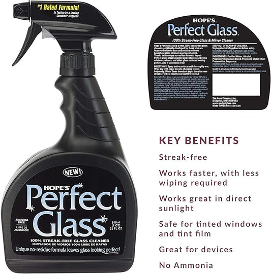 HOPE'S Perfect Glass Cleaner, Streak-Free, Ammonia-Free Window, and Shower Door - Image 2