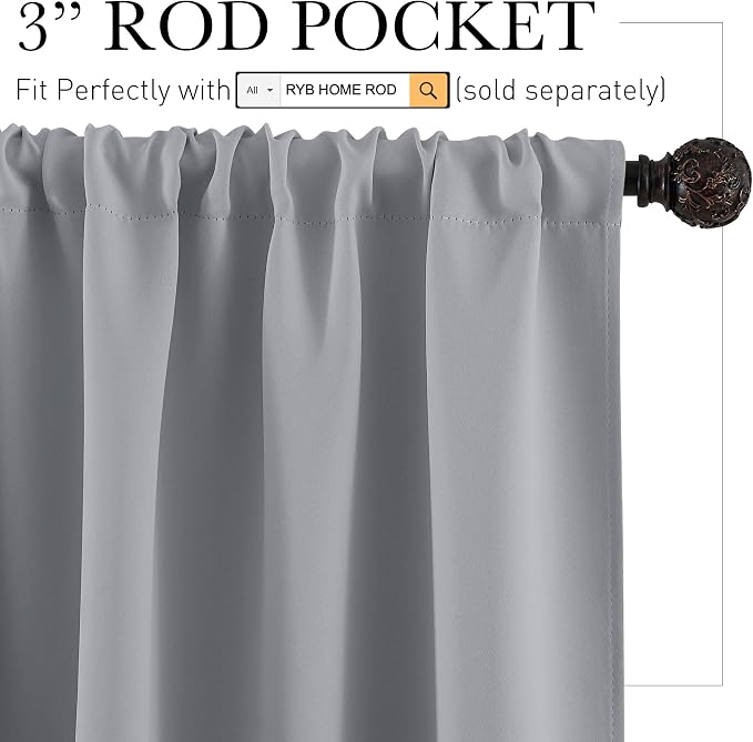 RYB HOME Curtains 84 inch Long - Image 3