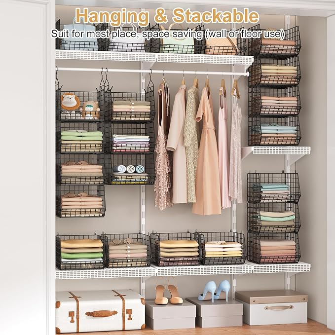 6 Tier Closet Hanging Organizer, Clothes Hanging Shelves - Image 2