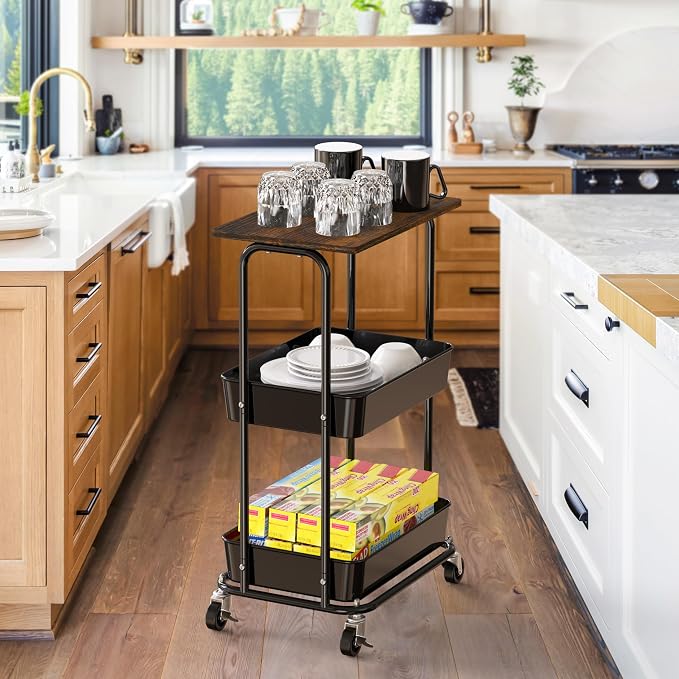 Simple Houseware 2-Tier Rolling Utility Cart - Image 7