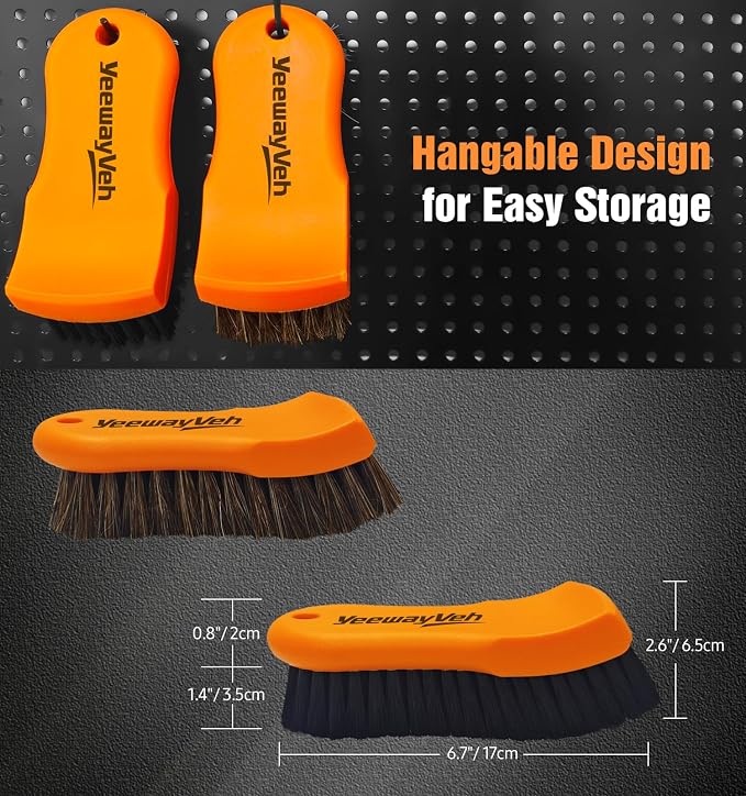 YeewayVeh 2PCS Leather Cleaning Brush, Horse Hair Brush - Image 7