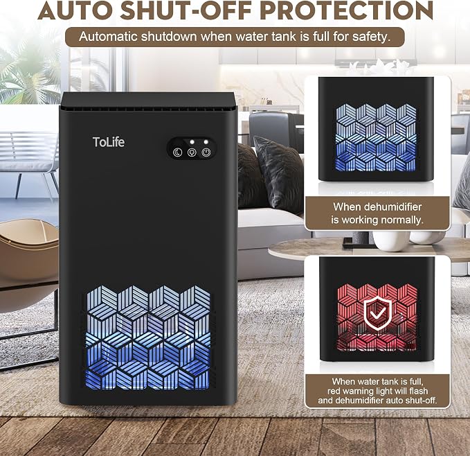 ToLife Dehumidifier for Home, 1000 sq.ft Dehumidifiers for Basement Bedroom - Image 6