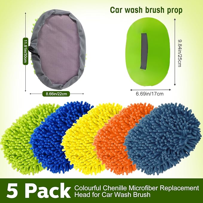 Layhit 5 Pcs Car Wash Mitt Set, Brush Not Included, Microfiber Mitt Cleaning - Image 2