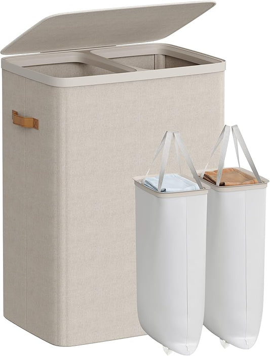 SONGMICS Laundry Basket, 44.9 Gal. Laundry Hamper, 2 Compartments, Easy Assembly by SONGMICSbySONGMICSHOME