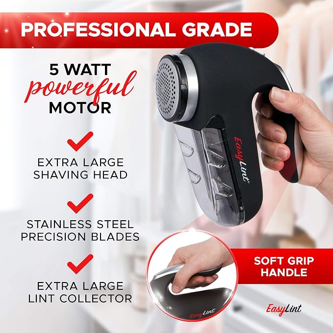 EasyLint Professional Fabric Shaver Lint Remover, Electric Sweater Shaver - Image 2