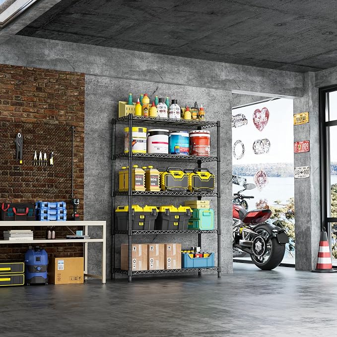 IZEUK 1750 LBS Garage Shelving Wide Storage Shelves Metal Shelves Heavy Duty - Image 6