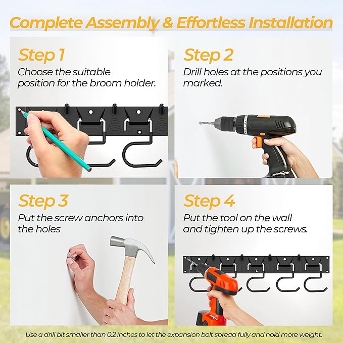 51 Inch Garden Tool Organizer Wall Mount - Image 4