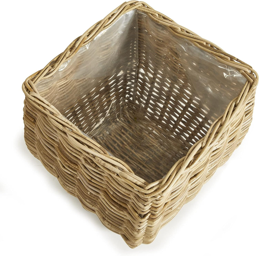 Napa Home & Garden Sylvie Square Taper Basket Large with Clear Plastic Li...